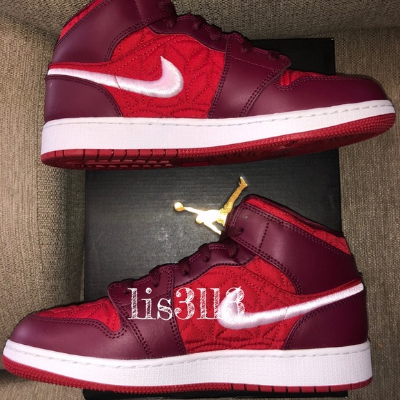 Jordan Shoes Air Jordan Mid Red Quilt Poshmark